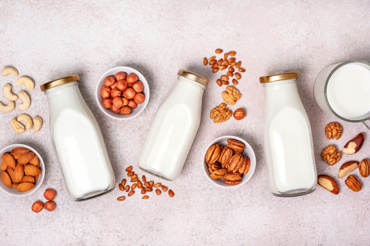 Plant based milk includes those made from soy, oats and nuts