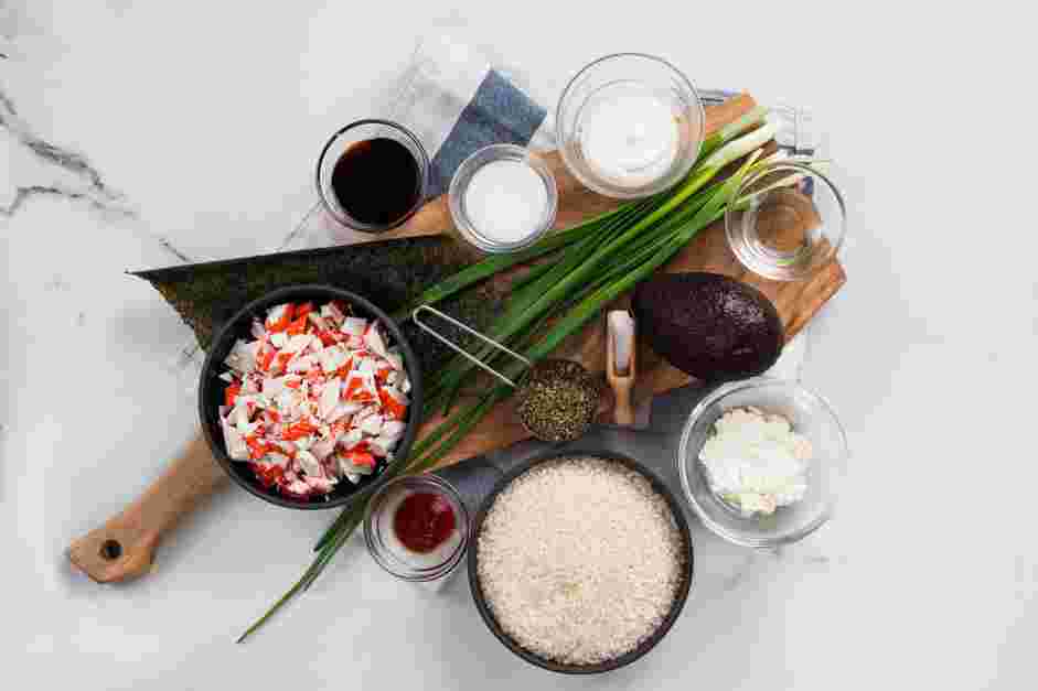 Sushi Bake Recipe: Heat oven to 375°F and lightly grease a medium-sized rectangular baking dish.