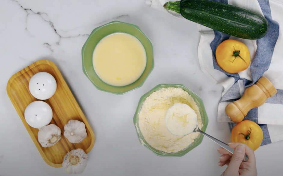 Fried Squash Recipe: Dip the squash slices in the wet mixture first and then dredge in the dry mixture.