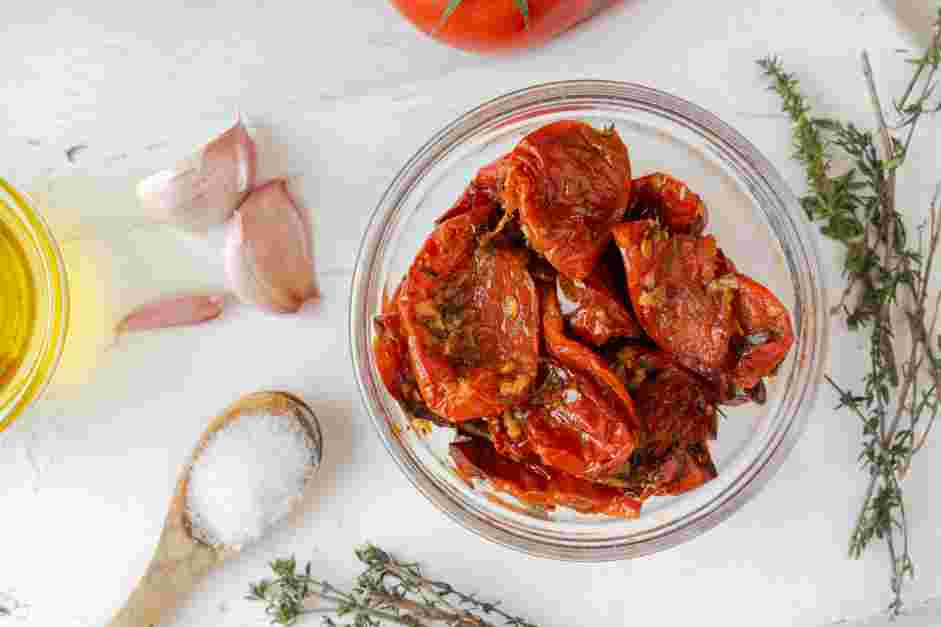 Tomato Confit Recipe: Bake for 2 hours, flipping them halfway through.