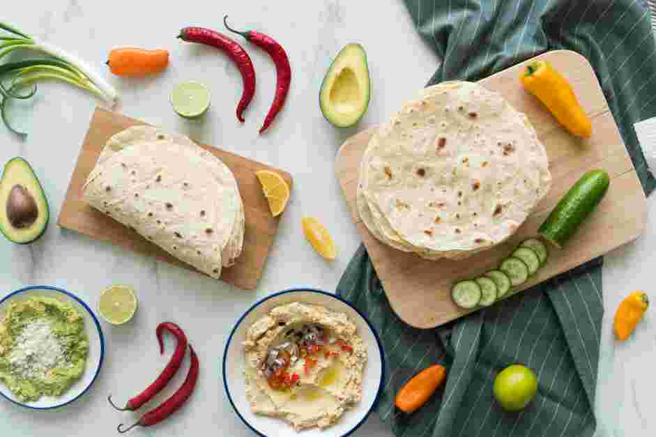 Vegan Tortillas Recipe: Repeat steps with all remaining tortillas until cooked.