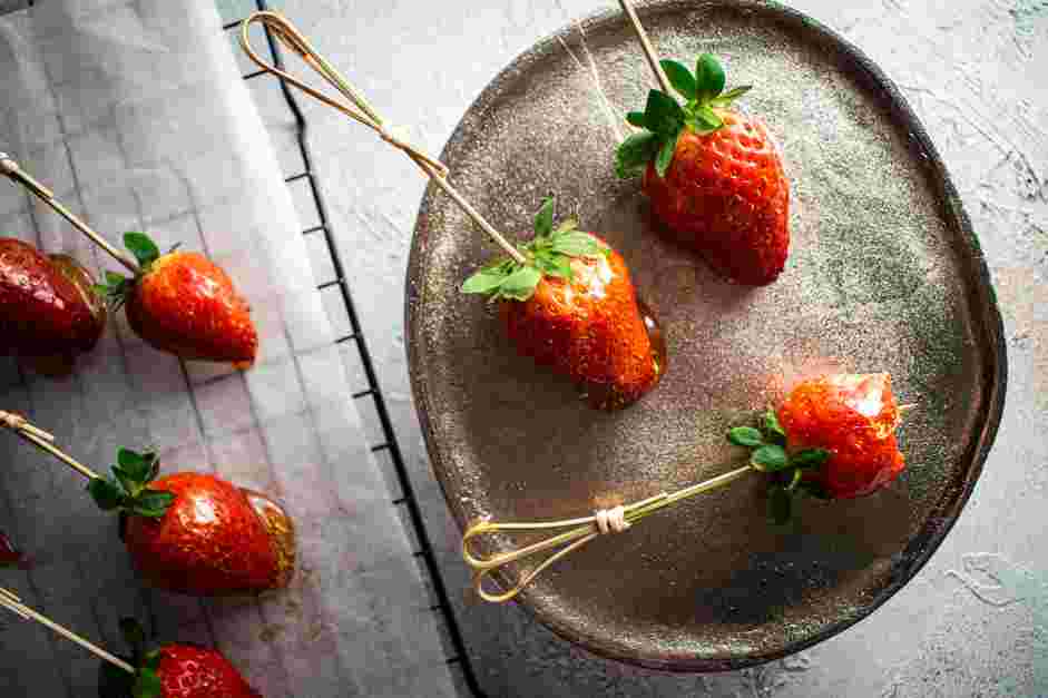 Candied Strawberries Recipe: Let the strawberries cool completely before eating.