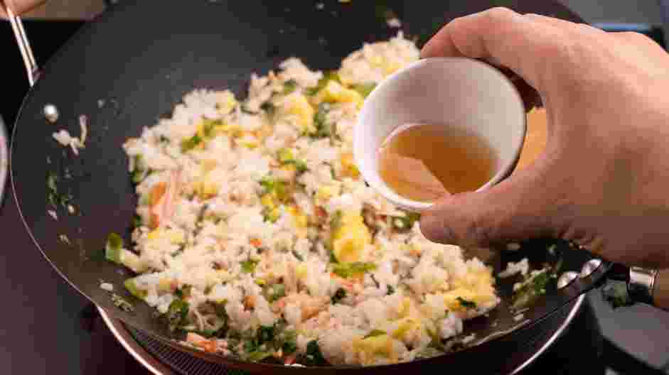 Crab Fried Rice Recipe: Mix together the fish sauce and sugar.