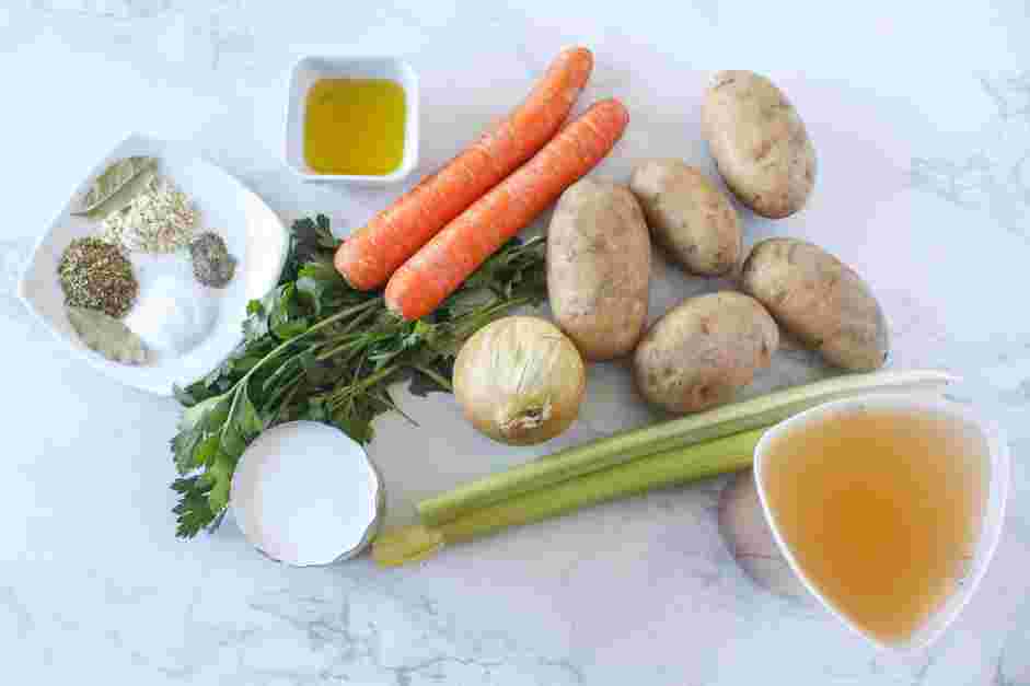 Vegan Potato Soup Recipe: Wash all vegetables and measure and prep all ingredients.