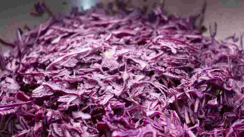 Pickled Red Cabbage Recipe: Remove the outer layer of leaves from your head of cabbage.