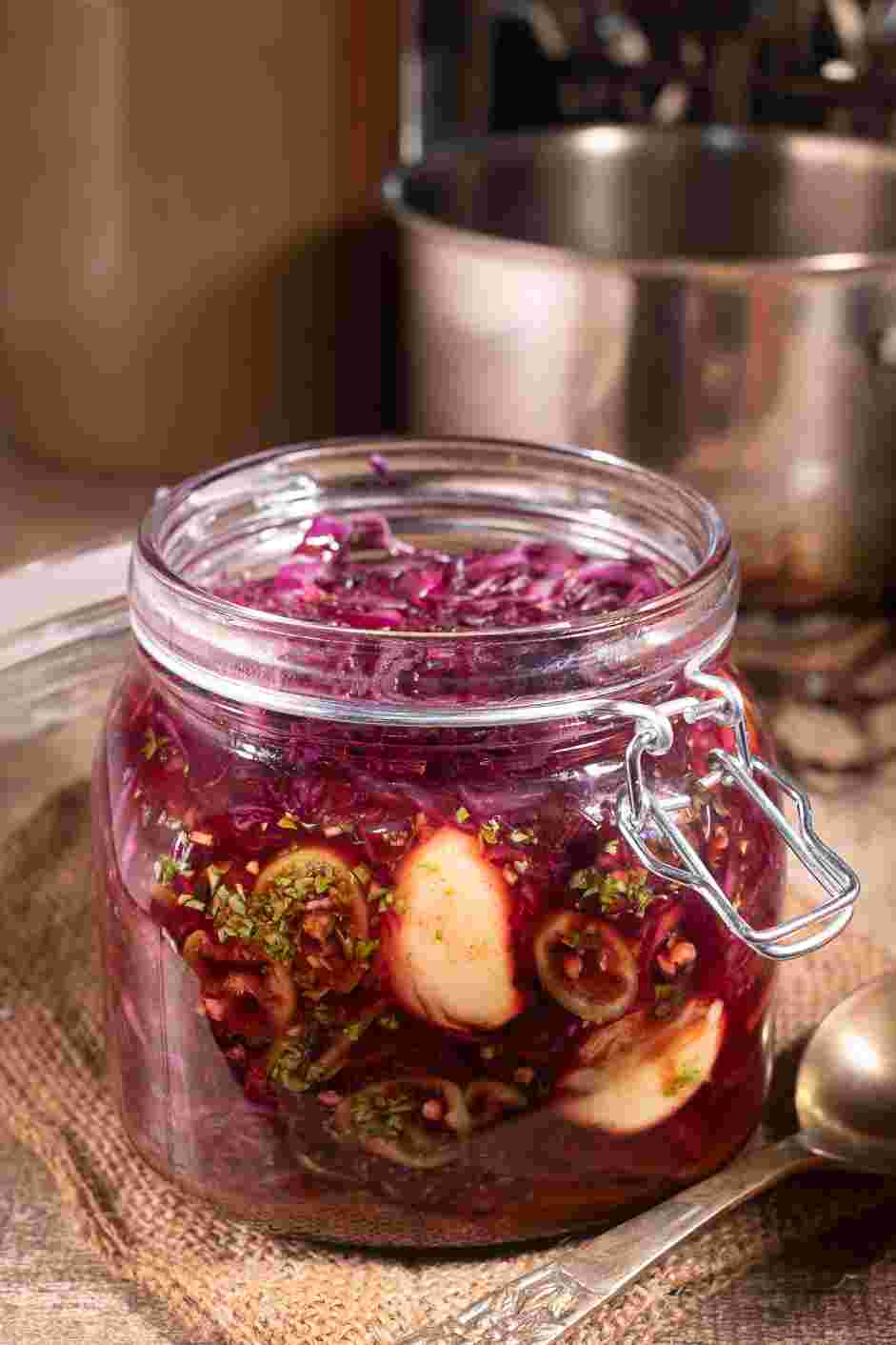 Pickled Red Cabbage Recipe: Put the lid back on the jar and close tightly.