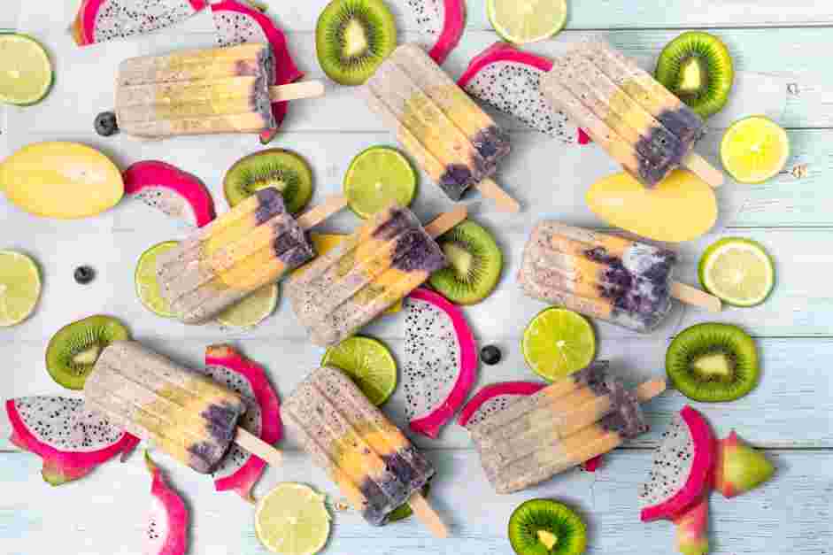 Rainbow Popsicles Recipe: Freeze the popsicles until completely set, about 8 hours.