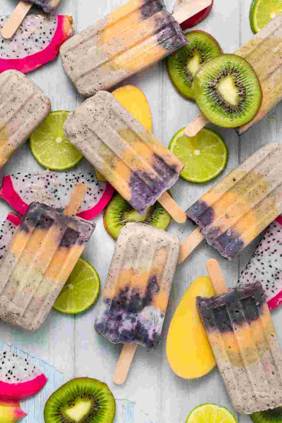 Rainbow Popsicles Recipe: Serve popsicles immediately from the freezer.