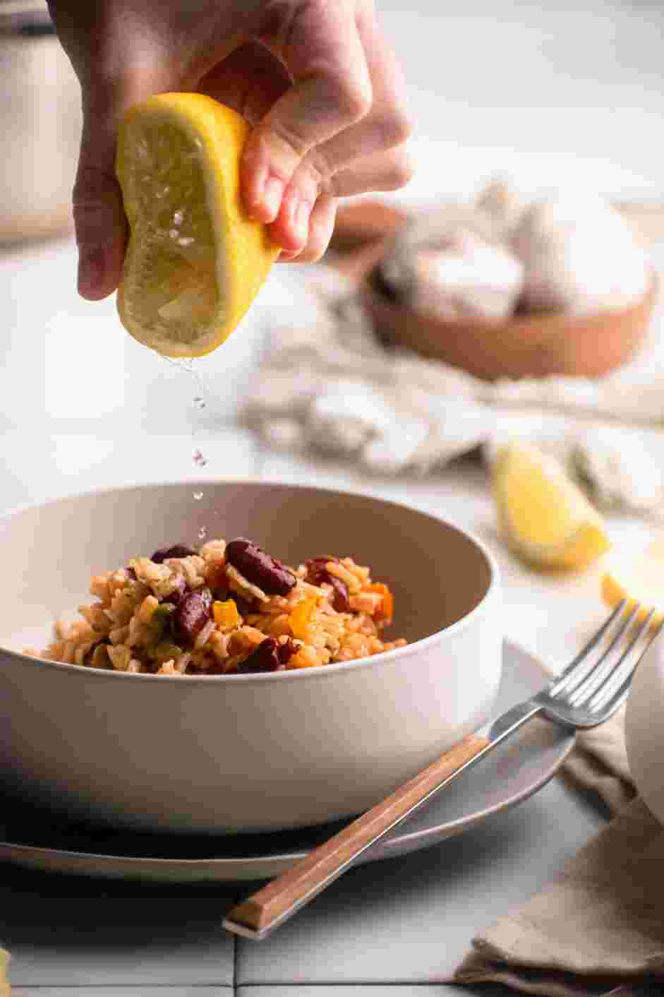 Spanish Rice and Beans Recipe: Serve the Spanish rice and beans with chopped fresh cilantro and a squeeze of fresh lemon juice.