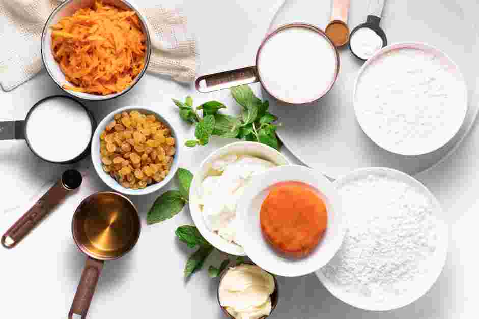 Vegan Carrot Cake Recipe: Preheat the oven to 350ºF and prepare two 6" cake tins (spray them with oil).