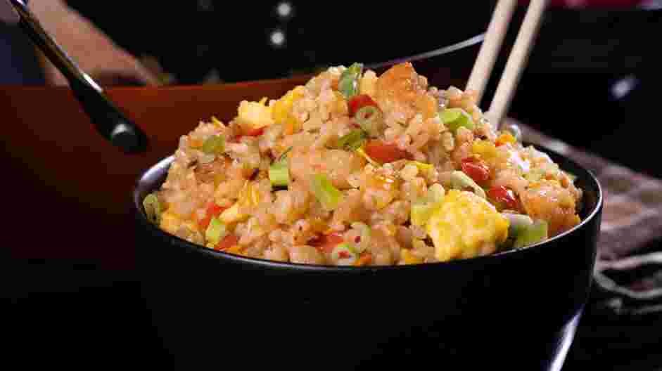 Hibachi Fried Rice Recipe: Garnish with the chopped green onions and serve hot.