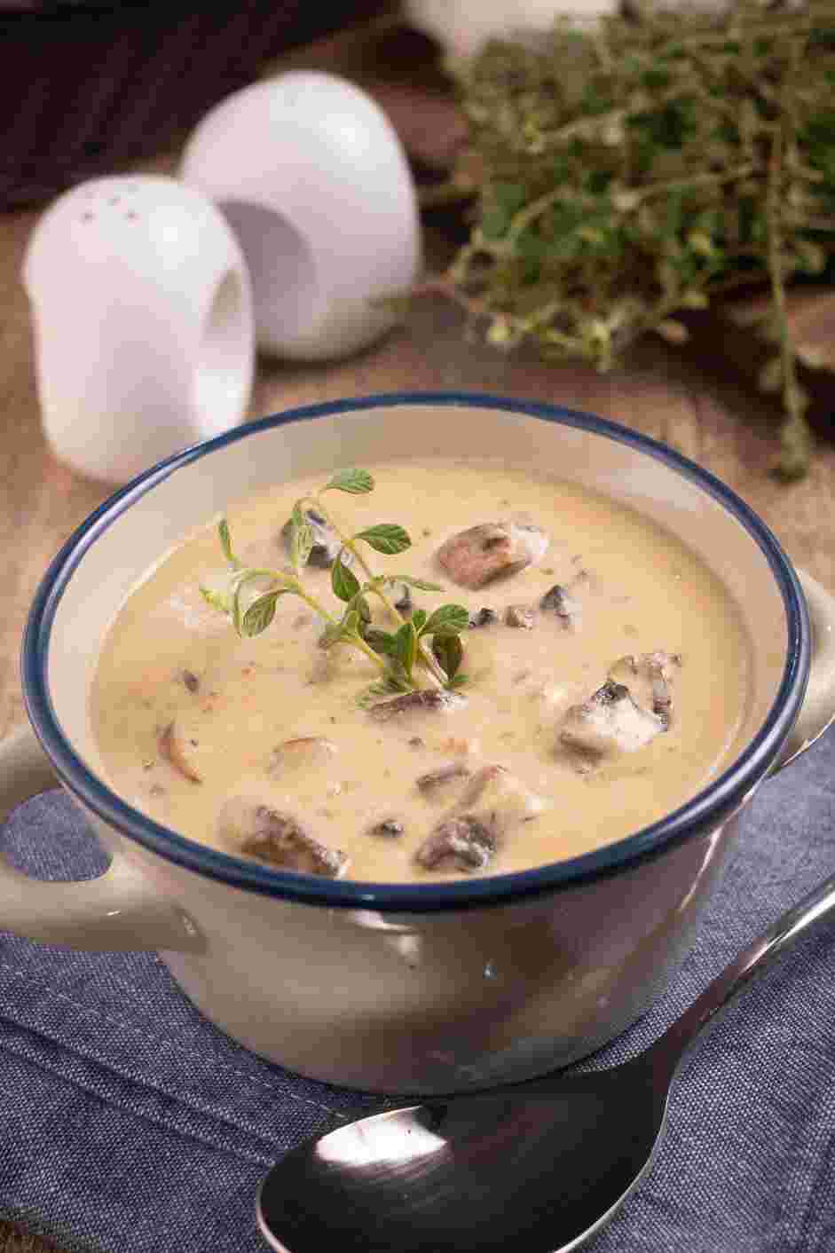 Vegan Mushroom Soup Recipe: Once thickened, remove from the heat and cool for 5 minutes before serving.