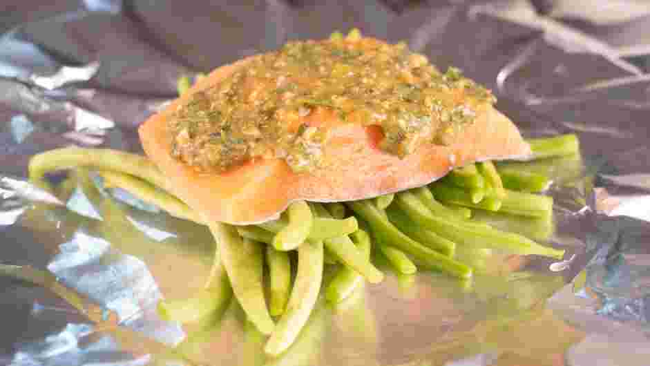 Instant Pot Salmon Recipe: Halve the salmon filet.