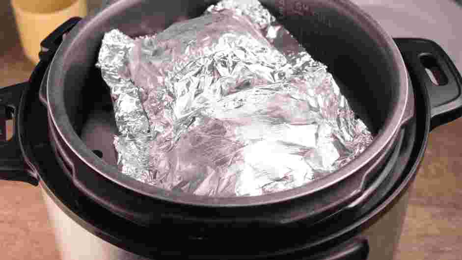 Instant Pot Salmon Recipe: Wrap the foil around the salmon to create a foil packet.