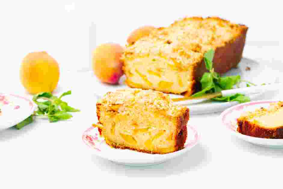 Peach Cobbler Pound Cake Recipe: Transfer the peach cobbler pound cake to the oven.