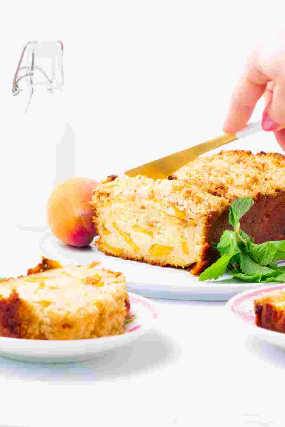 Peach Cobbler Pound Cake Recipe: Let the cake cool completely before slicing.