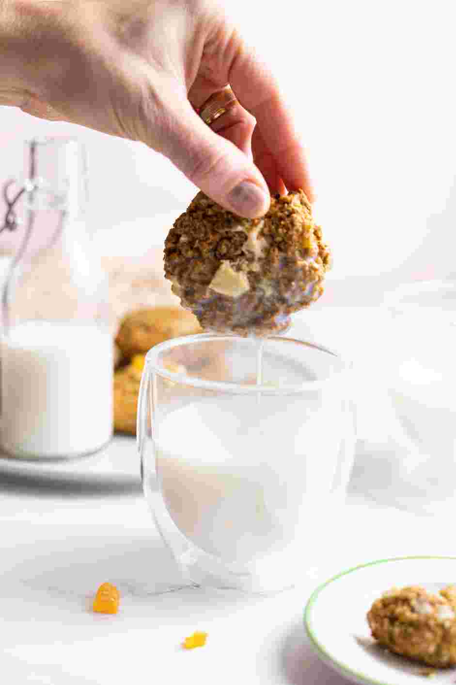 Vegan Oatmeal Cookies Recipe: Serve cookies with your favorite vegan milk.