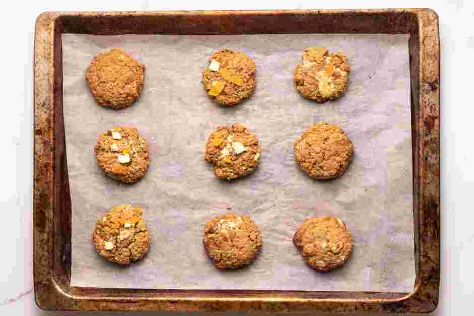 Vegan Oatmeal Cookies Recipe: Add cookies to parchment-lined baking sheets and bake in the preheated oven for 12-15 minutes, until golden brown on the bottom and at the edges.