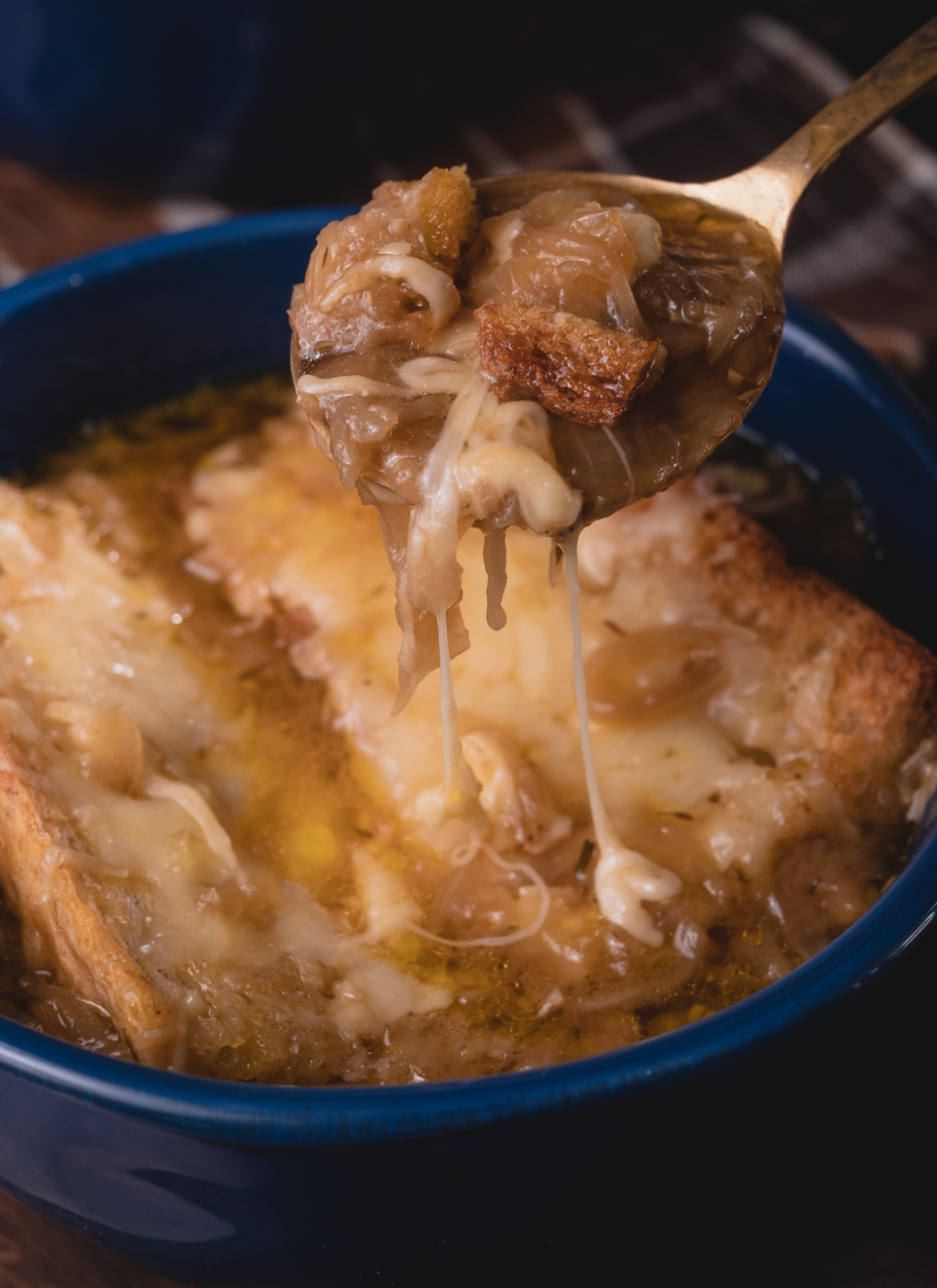 Vegetarian French Onion Soup Recipe: Bake for 5-10 minutes at 425°F or until the cheese is melted.