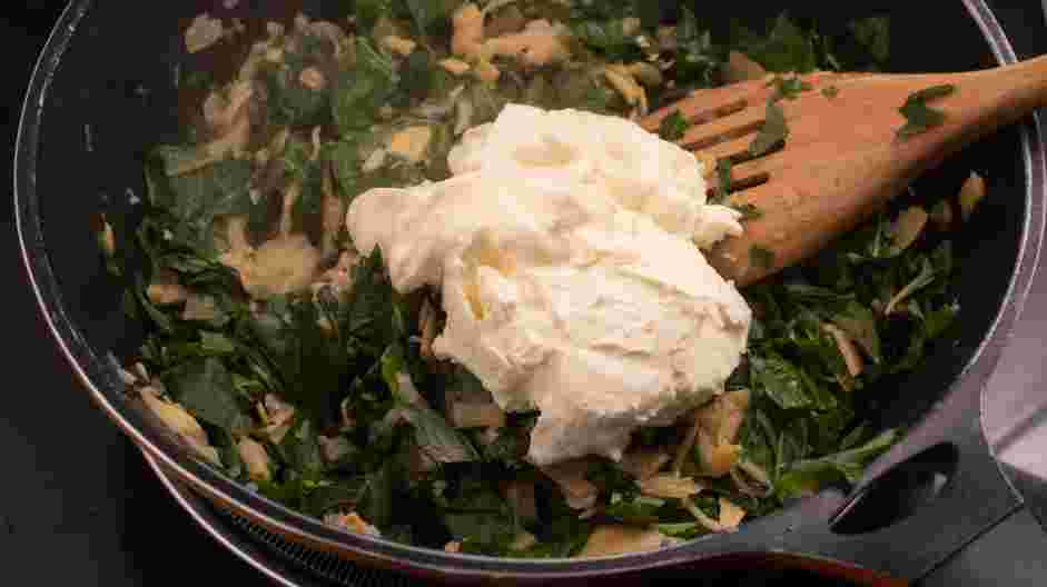 Vegan Artichoke and Spinach Dip Recipe: Add the vegan cream cheese and vegan mayonnaise.