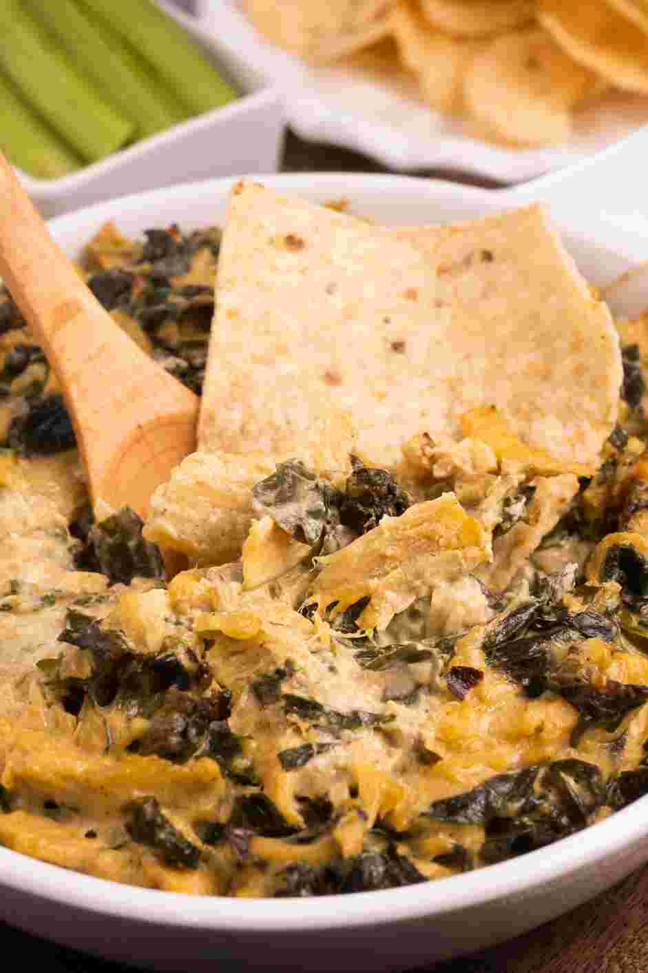 Vegan Artichoke and Spinach Dip Recipe: Remove from the oven and set the oven to broil.