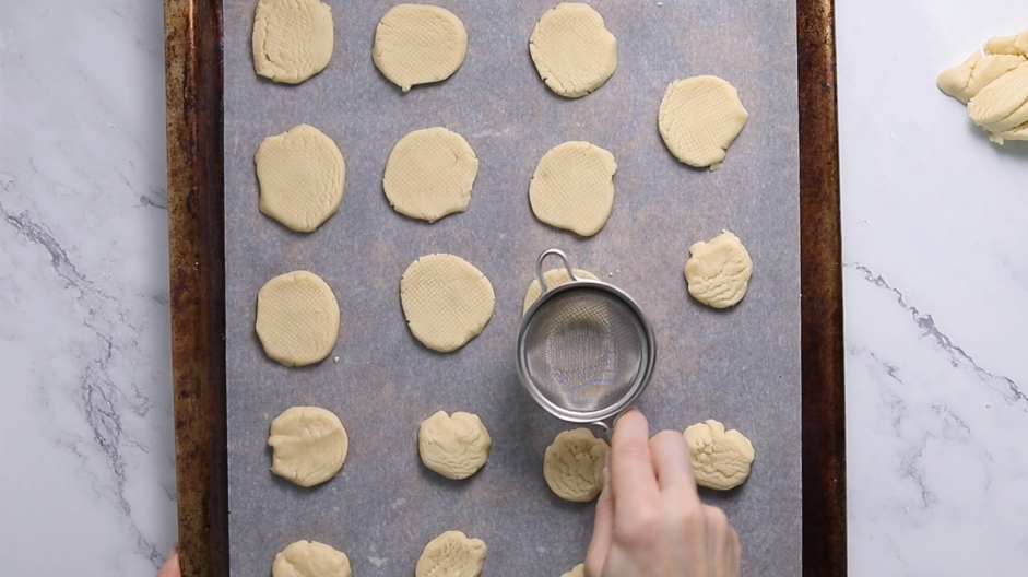 Vegan Sugar Cookies Recipe: Place the cookies on the prepared baking sheet.