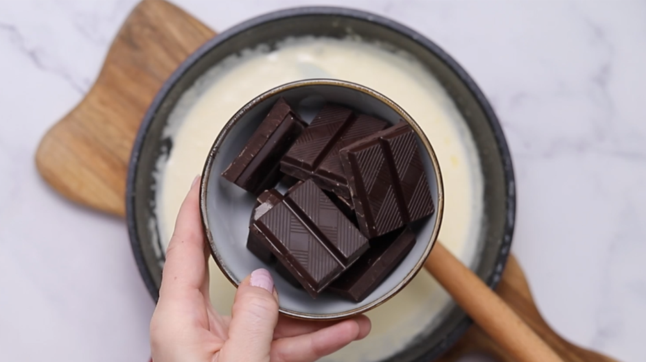 Chocolate Macarons Recipe: While the macarons are cooling, make the soft chocolate ganache.