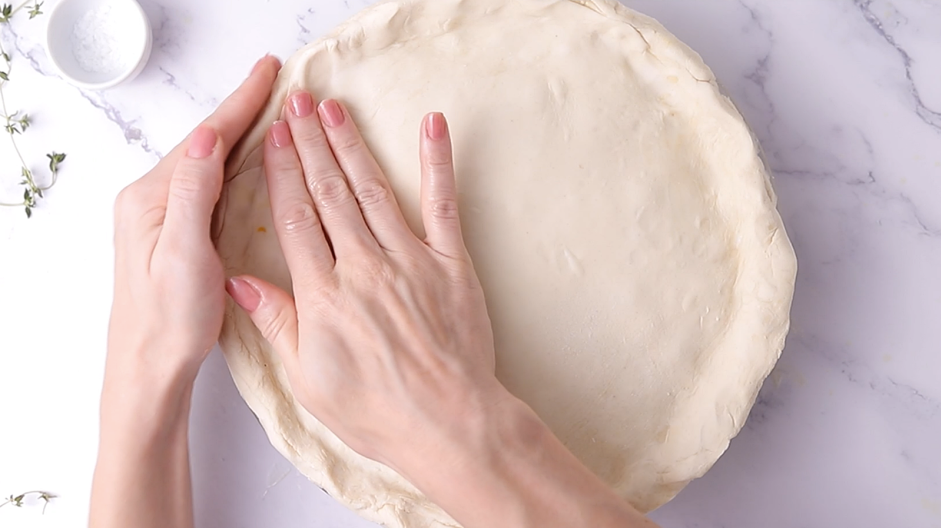 Vegan Pot Pie Recipe: Place the second pie dough on top of the filling.