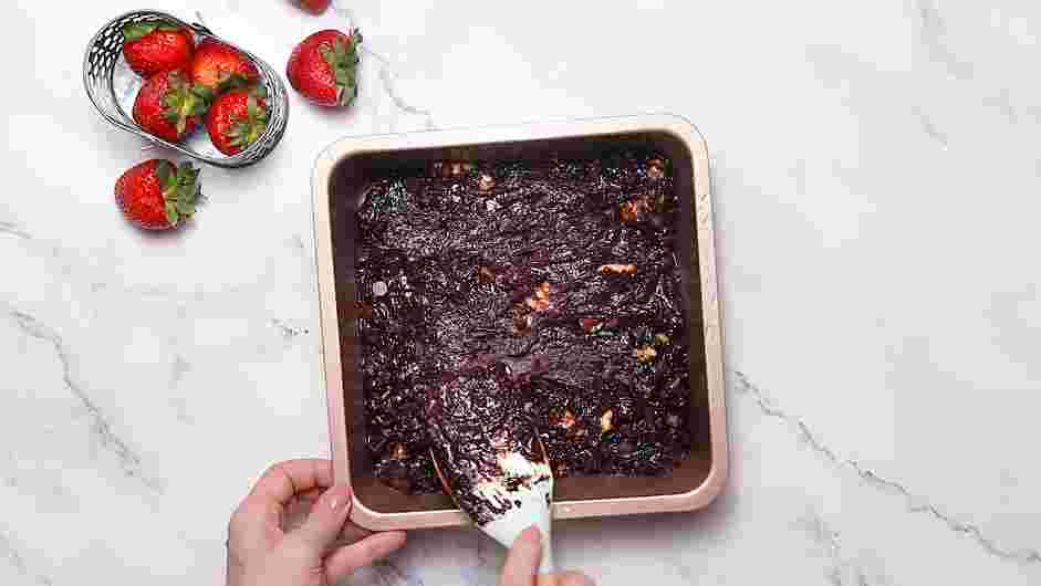 Raspberry Brownies Recipe: Slowly add eggs one at a time, olive oil and vanilla into the dry mixture.