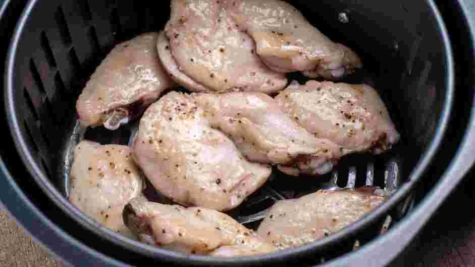 Air Fryer Chicken Wings Recipe: Set the air fryer to 360°F for 12 minutes.