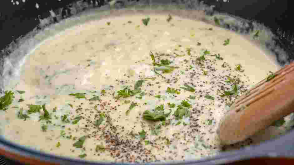 Keto Alfredo Sauce Recipe: Season with salt and pepper to taste.