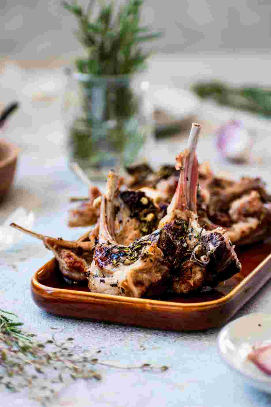 Herb-Crusted Lamb Lollipops Recipe: Plate the chops and serve warm.