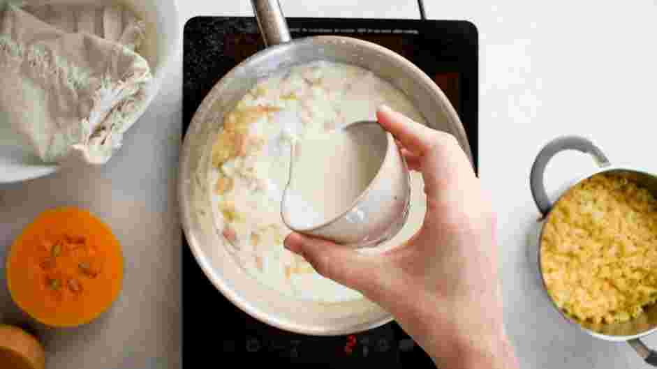 Pumpkin Mac and Cheese Recipe: Add the butter and flour and cook for about 1 minute.