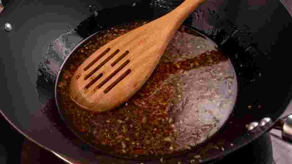 Vegetable Lo Mein Recipe: Add the soy sauce, water, honey and sesame oil.