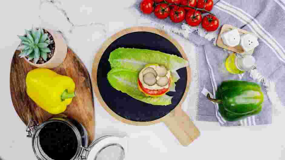Lettuce Wrap Burger Recipe: Lay one to two large lettuce leaves.