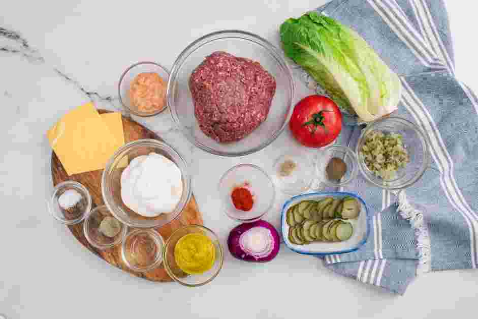 Lettuce Wrap Burger Recipe: Measure and prep all ingredients