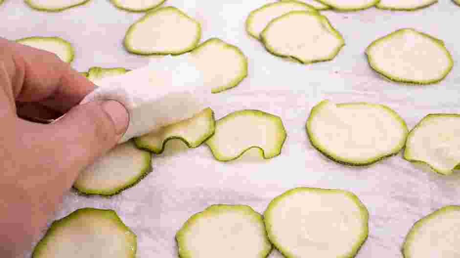 Air Fryer Zucchini Chips Recipe: Let the zucchini sit for 10 minutes.