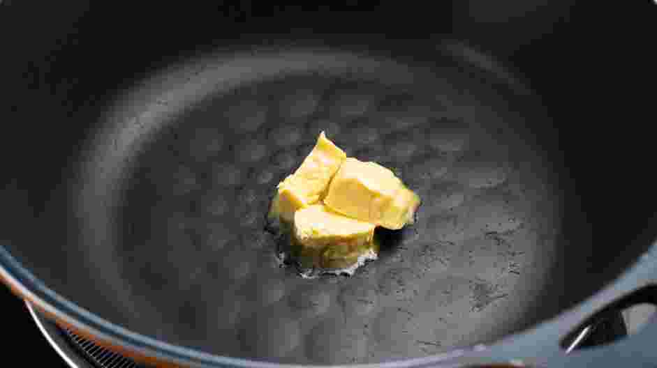 Lemon Butter Salmon Recipe: In a large nonstick skillet on medium heat, melt 2 tablespoons of butter and add the salmon.