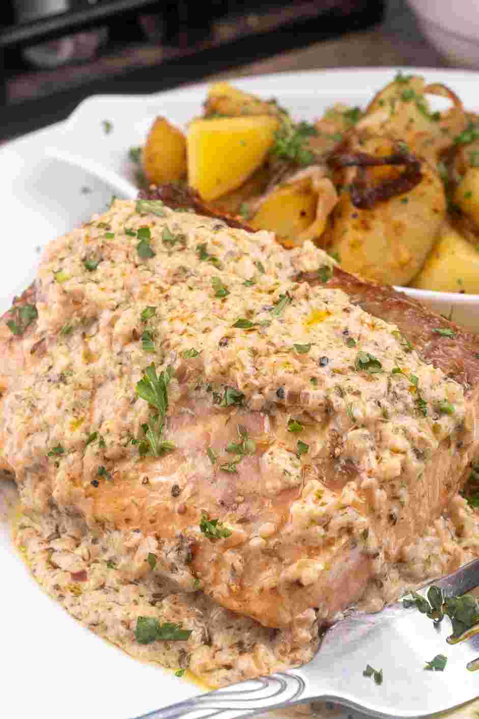 Lemon Butter Salmon Recipe: Pour sauce over the salmon.