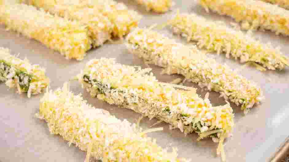 Air Fryer Zucchini Fries Recipe: Toss the egg coated zucchini to the panko mixture, covering it thoroughly.