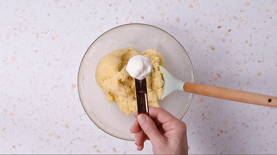 Cinnamon Cookies Recipe: Mix in the yogurt and the vanilla extract.