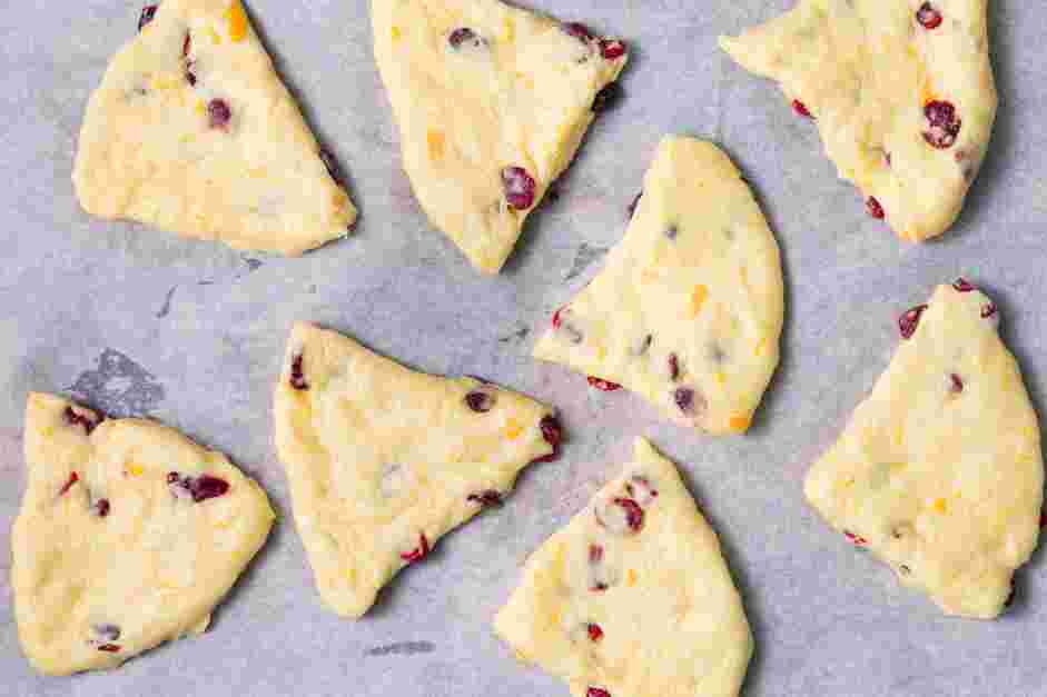 Cranberry Orange Scones Recipe: Cut each circle into four wedges.