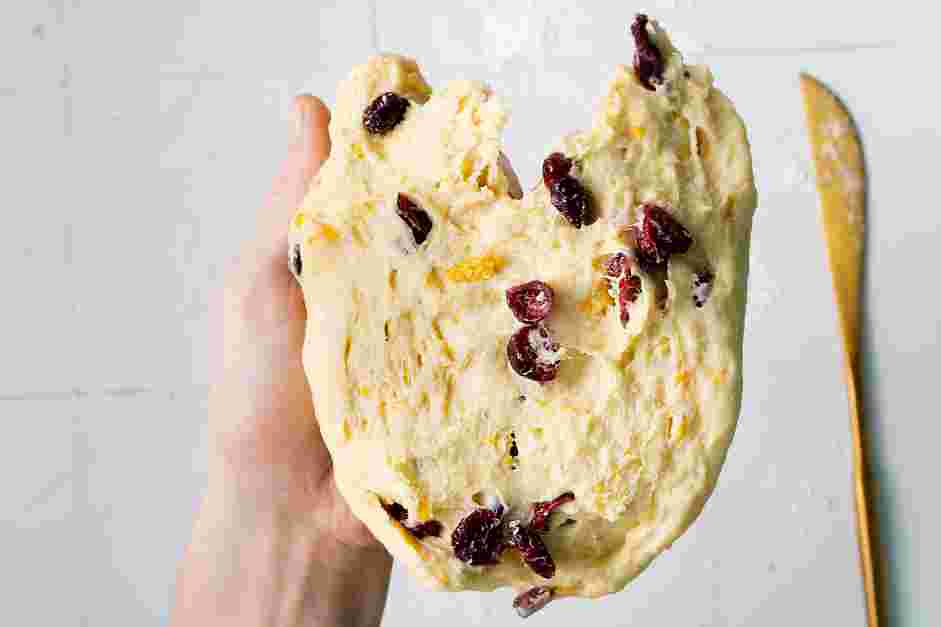 Cranberry Orange Scones Recipe: Turn the dough out on a well-floured surface.