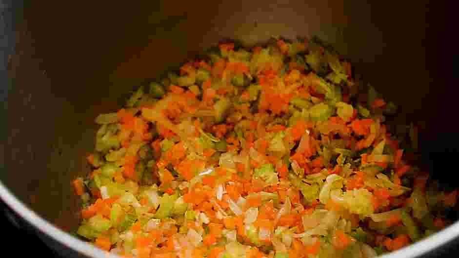 Greek Lemon Chicken Soup Recipe:
Sauté the onions, celery and carrot until softened, about 5 minutes.