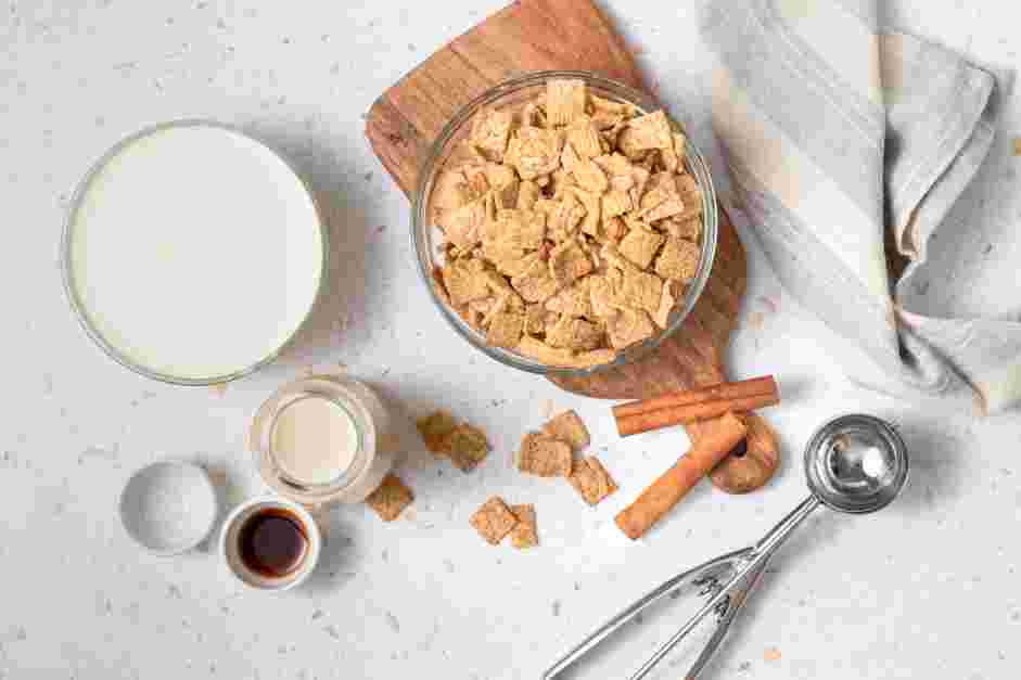 Cinnamon Toast Crunch Ice Cream Recipe: Measure and prep all ingredients.