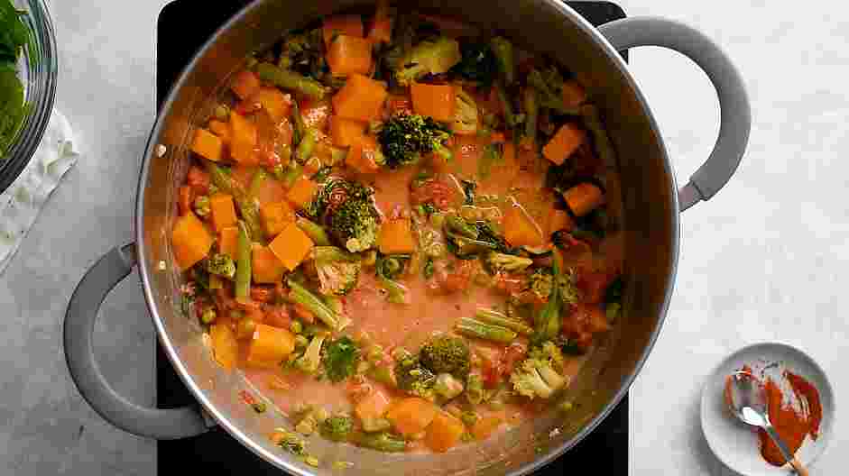 Vegan Tikka Masala Recipe: Simmer on low heat until the sauce thickens, about 5 minutes.