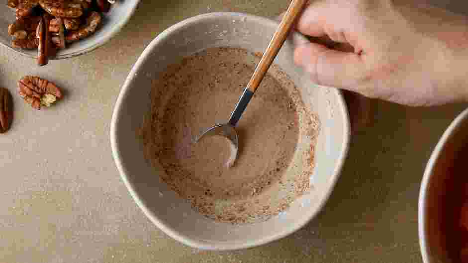 Crustless Pumpkin Pie Recipe:
Whisk in two tablespoons of milk until smooth.