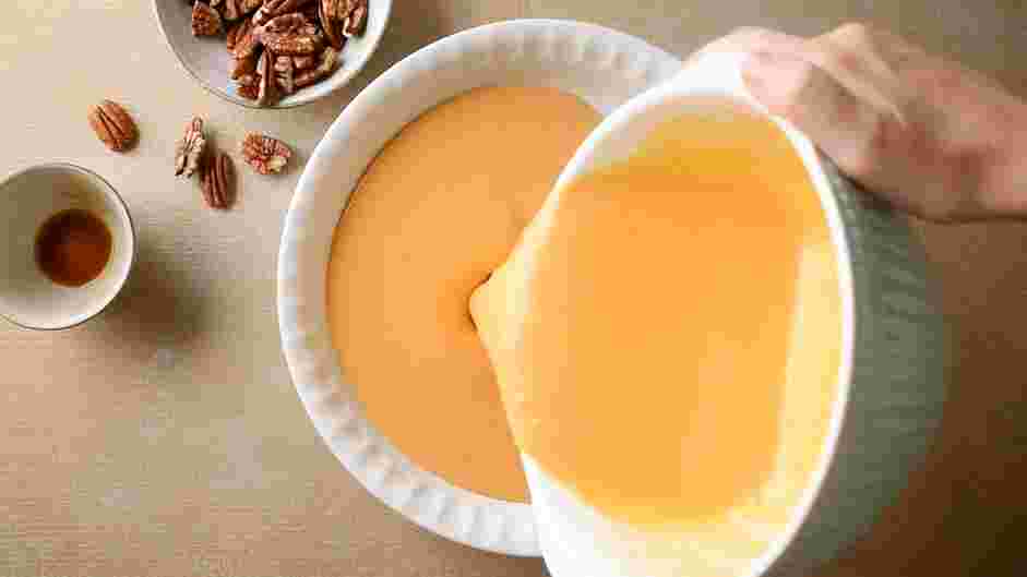 Crustless Pumpkin Pie Recipe:
Pour batter into the prepared pie dish and bake for 50-60 minutes or until the edges are set but the middle jiggles slightly.
