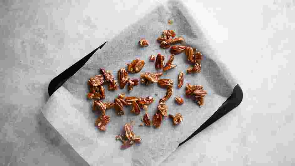 Crustless Pumpkin Pie Recipe:
Transfer pecans to the baking sheet and let cool completely.
