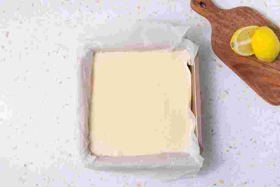 Lemon Cheesecake Bars Recipe: Bake at 350°F until the filling is set and does not jiggle, about 20-25 minutes.